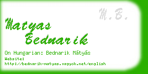 matyas bednarik business card