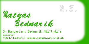 matyas bednarik business card